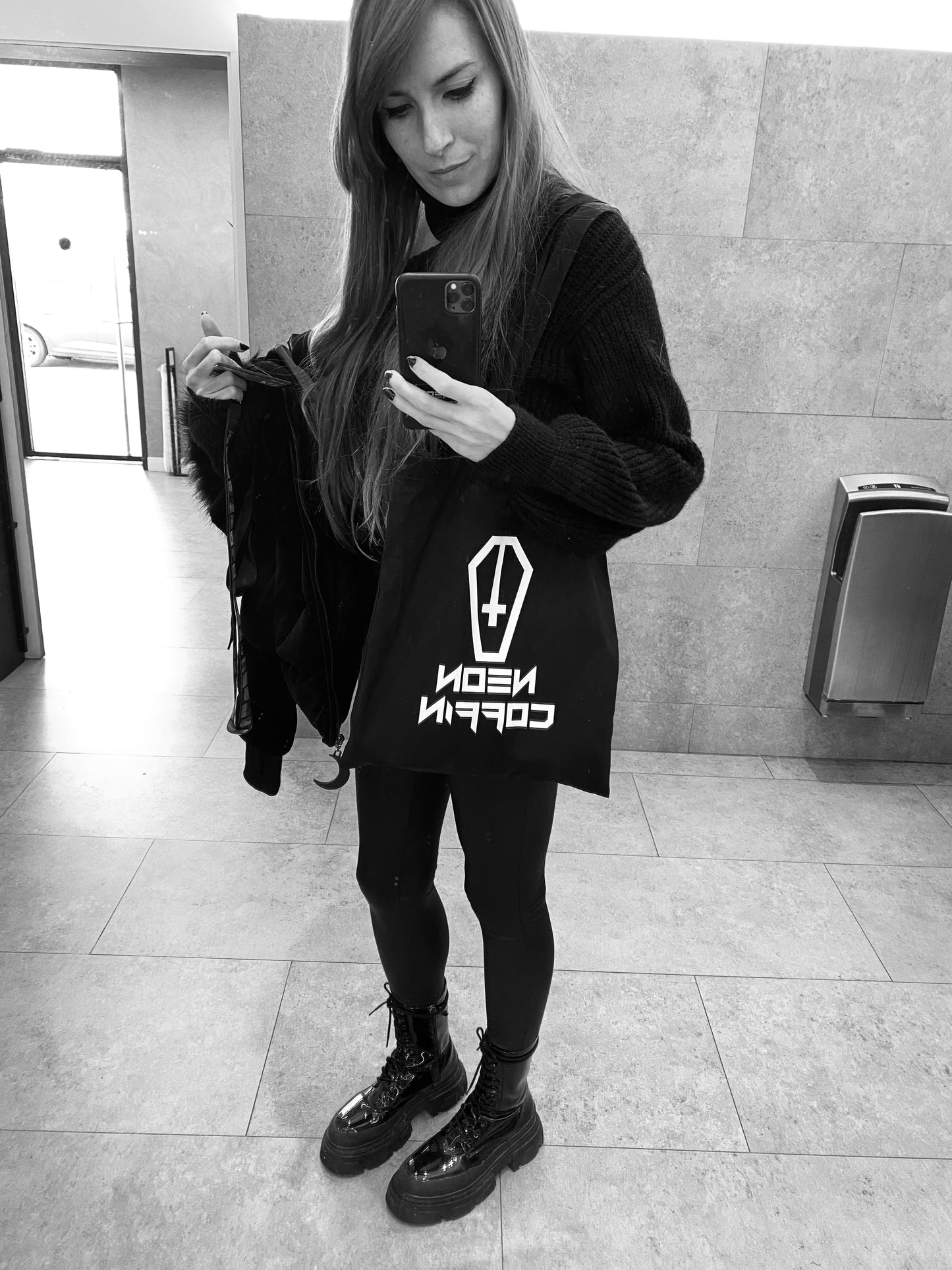 Neon Coffin Tote Bag
