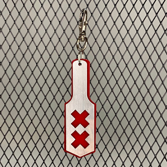 HIT ME HARD RED ❌ -metal- Keychain