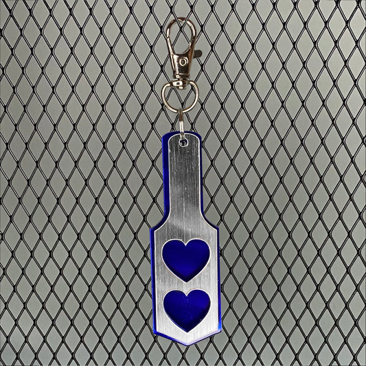 LOVE HURTS BLUE MIRROR -metal- Keychain